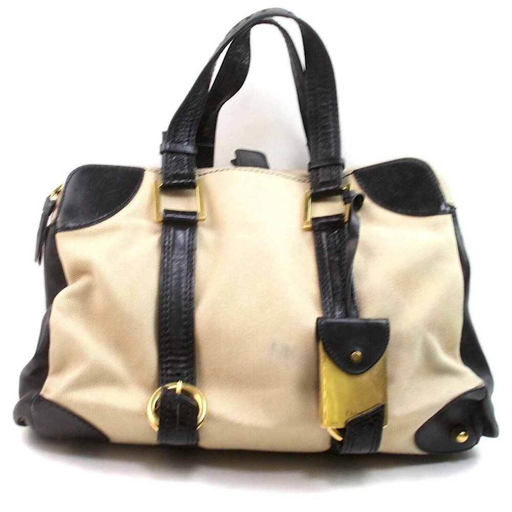 Auth Chloe Kisslock Hand Bag Leather #15463C90